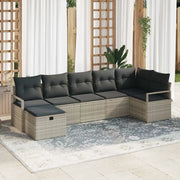 Set di divani con cuscino 7 pcs Grigio chiaro polyrattan 3359201