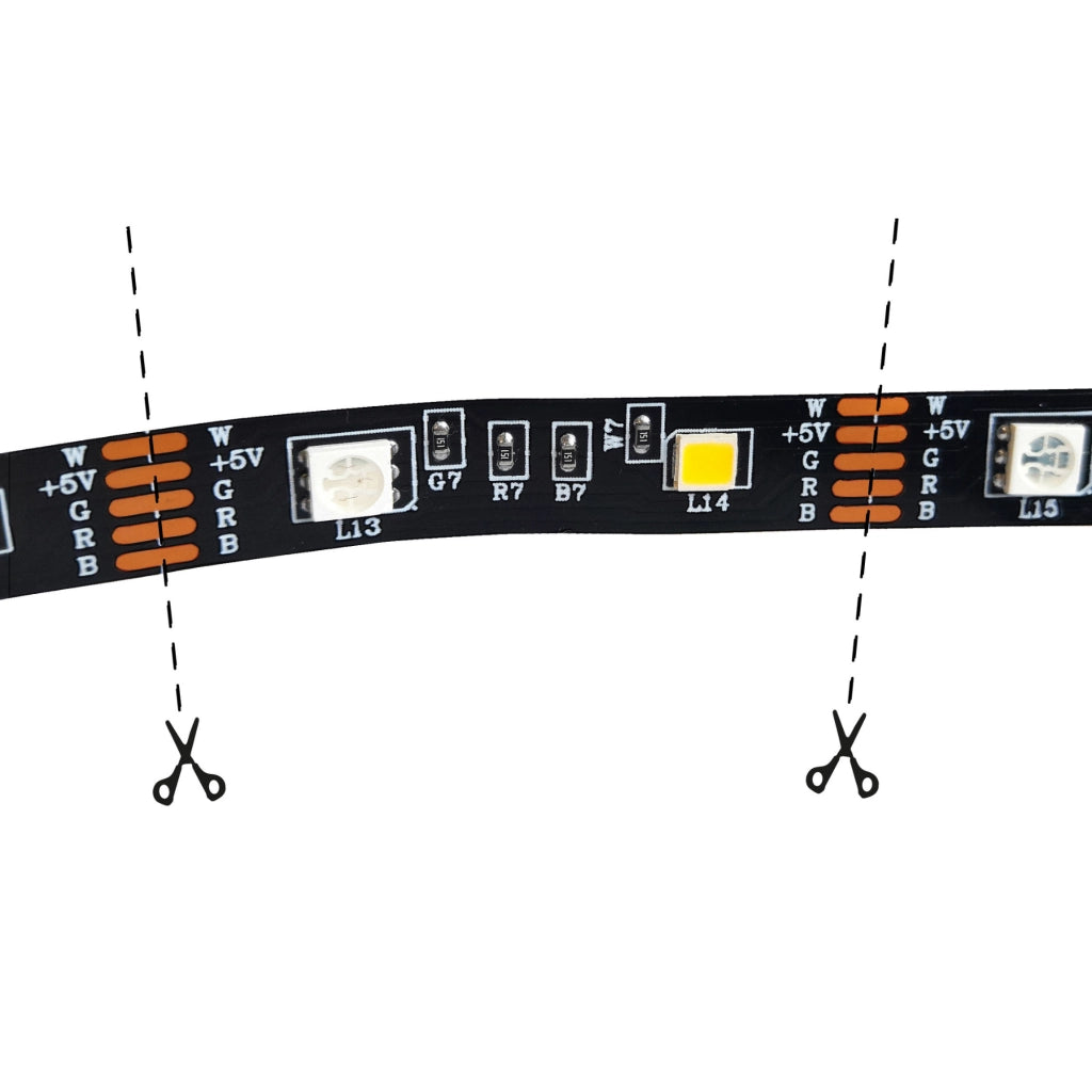 Striscia LED RGBW-TV 2x1m USB5V telecomando musica Polux