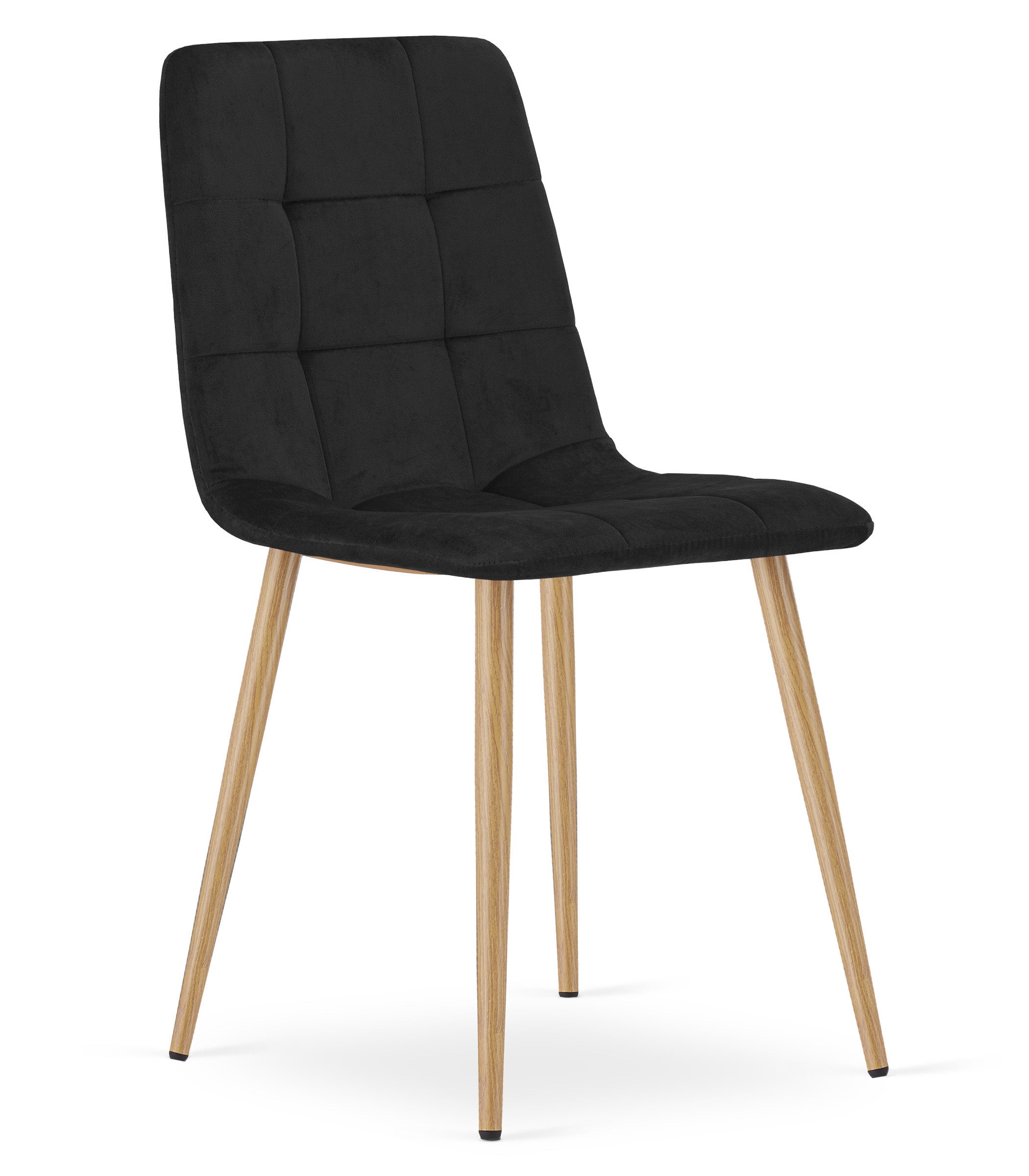 Sedia VALORA PYRA - Moderna imbottita in velluto nero x 3