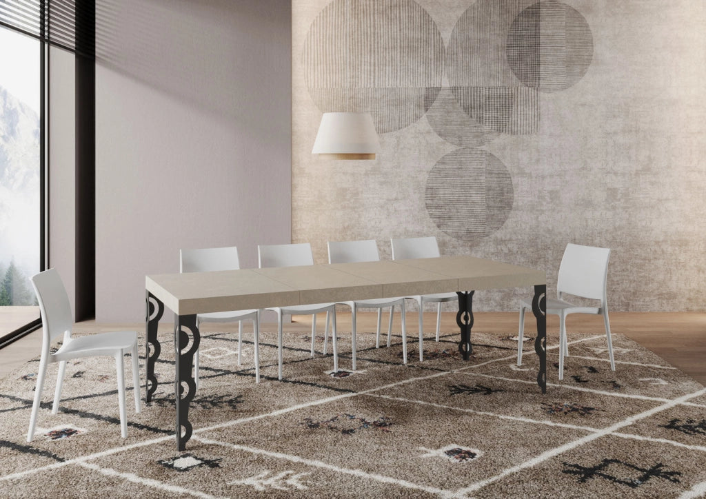 Tavolo Allungabile 120-224x90x77 cm Karamay Premium Cashmere Telaio Antracite