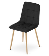 Sedia VALORA PYRA - Moderna imbottita in velluto nero x 3