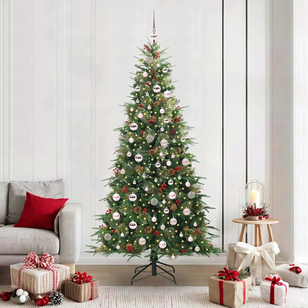 Albero di Natale | Decorazioni natalizie Artificiale con Rami Pieghevoli Verde 210 cm