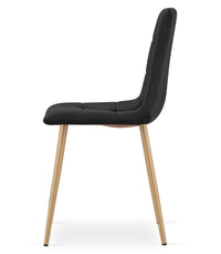 Sedia VALORA PYRA - Moderna imbottita in velluto nero x 3