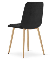 Sedia VALORA PYRA - Moderna imbottita in velluto nero x 3