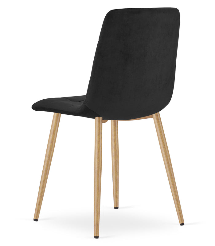 Sedia VALORA PYRA - Moderna imbottita in velluto nero x 3