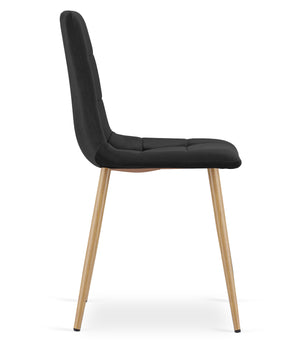 Sedia VALORA PYRA - Moderna imbottita in velluto nero x 3
