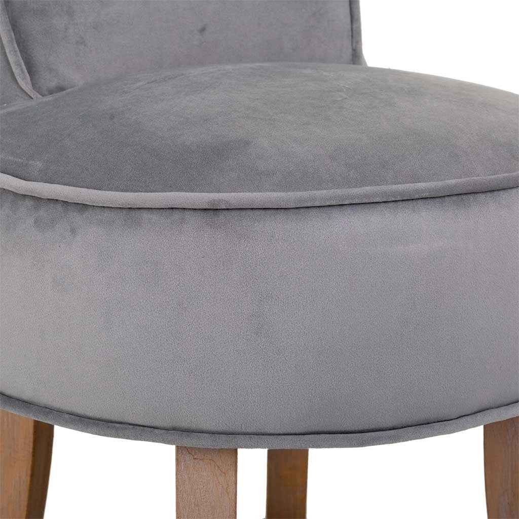 Sgabello imbottita in legno grigio 45x46x36/58h