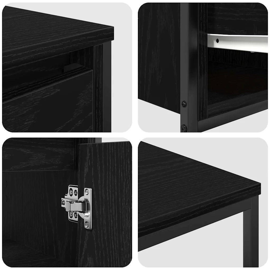 Set di mobili per il bagno con cassetto 2 pcs Rovere nero 3328374