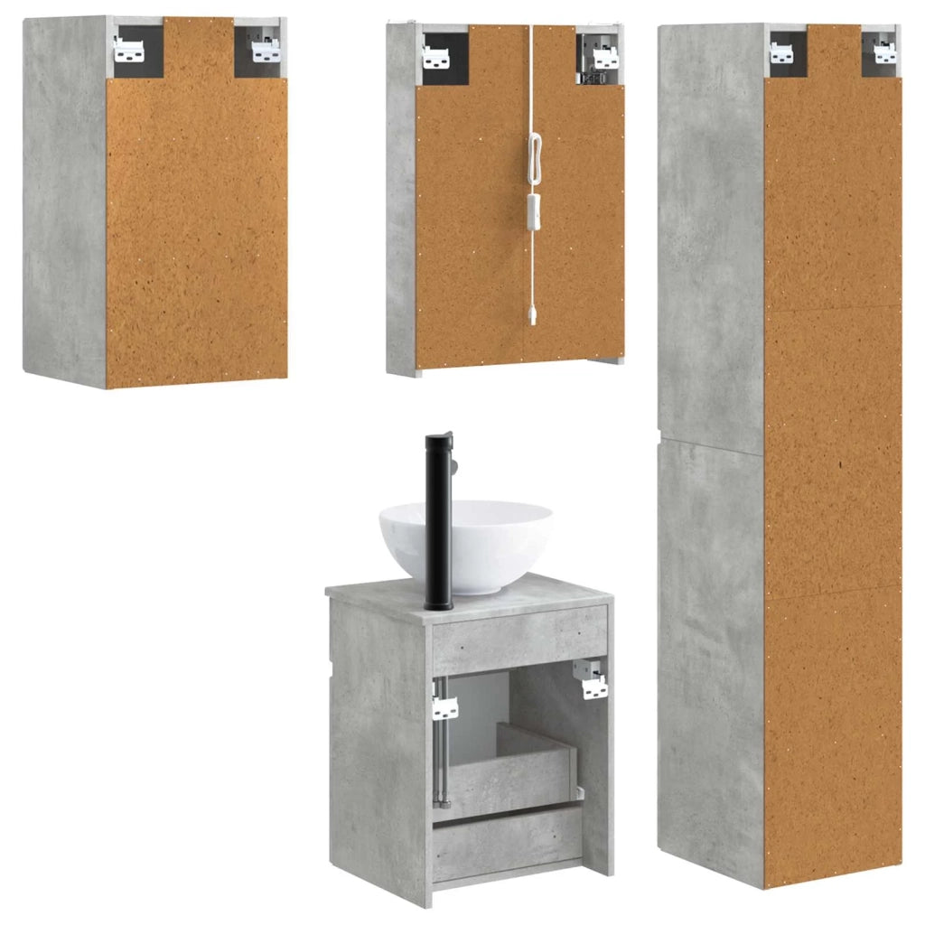 Set di Armadi da Bagno 5 pcs Grigio Cemento 43 x 11,5 x 60,5 cm 3407354