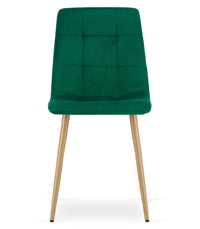 Sedia VALORA PYRA - Imbottita in velluto verde scuro x 3