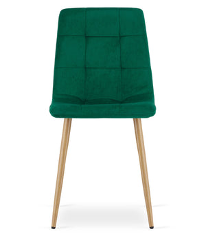 Sedia VALORA PYRA - Imbottita in velluto verde scuro x 3