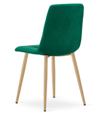 Sedia VALORA PYRA - Imbottita in velluto verde scuro x 3