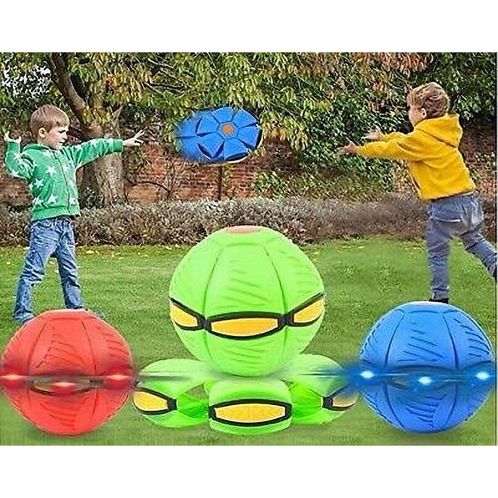 Trade Shop - Palla Magica Volante Si Trasforma In Frisbee Con Luce Led Per Bambini Animali -