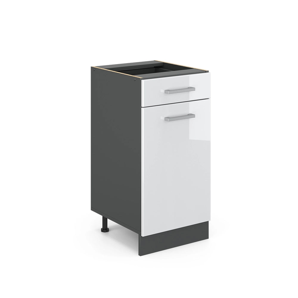 Vicco Mobiletto base per cucina Bianco lucido 40 cm senza piano di lavoro
