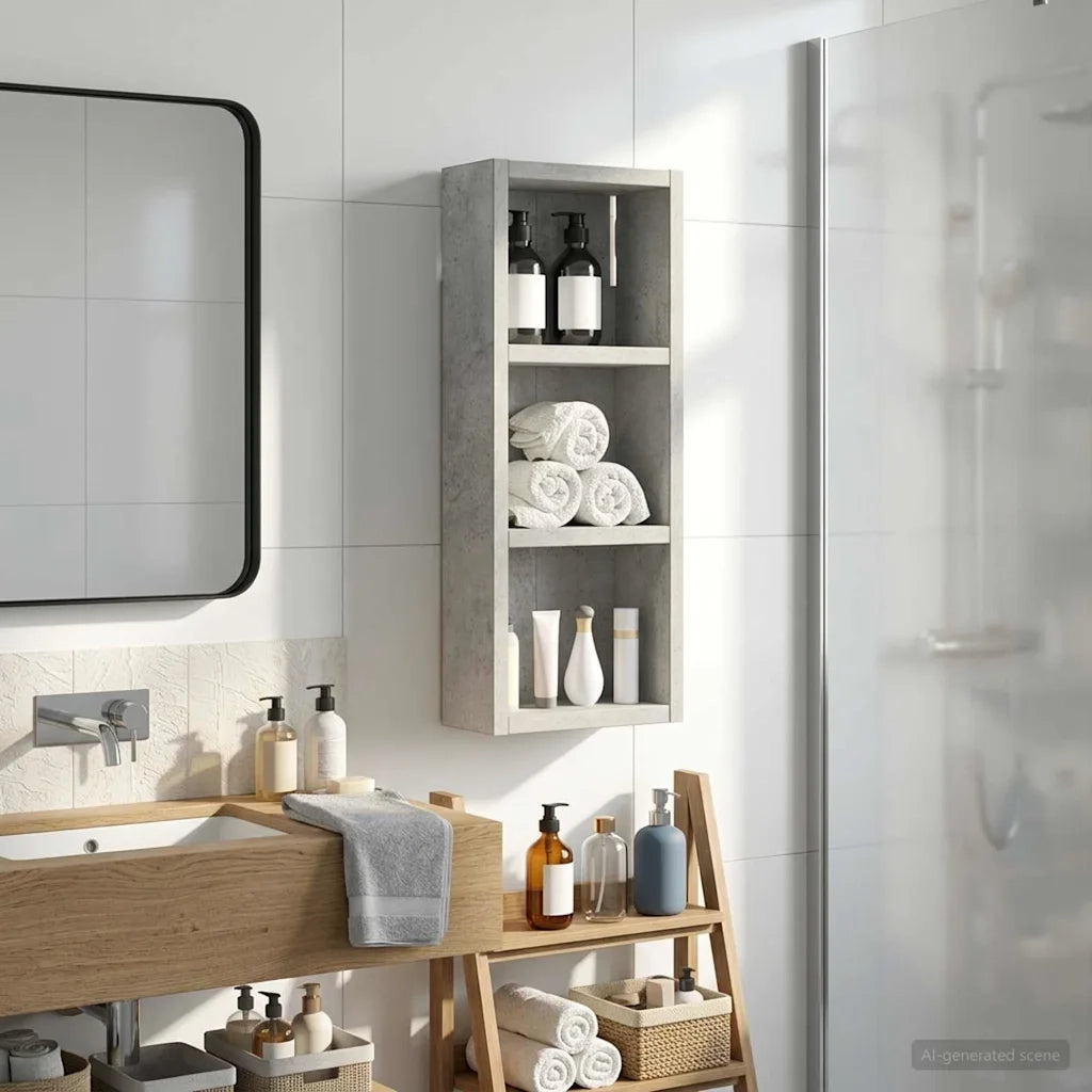 Armadio da bagno a muro Grigio Cemento 20 x 10 x 50 cm 889282