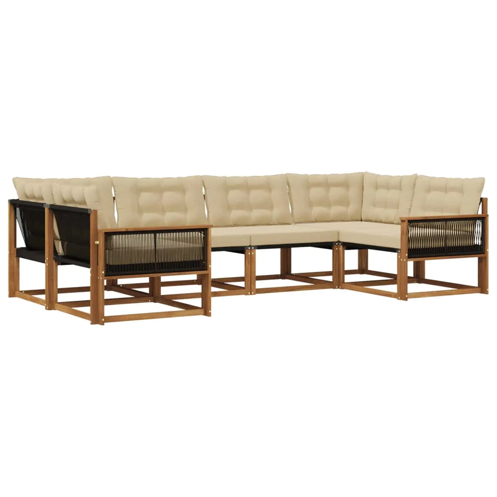 Set di divani da esterno 6 pz Naturale e Beige 3381649
