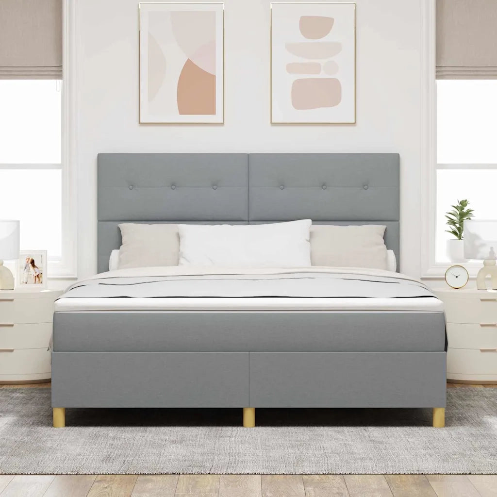 Letto a molle con materasso Grigio chiaro 180 x 200 cm Tessuto 3339637