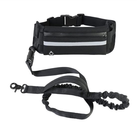 Cintura per cani con cinturino portafoglio - Lunghezza 124/250 cm - Cinturino pettorale riflettente - Cintura per cani senza mani - Corsa in esterno con cani - Lunghezza flessibile