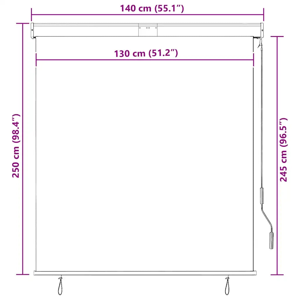 Tenda a Rullo per Esterni 140x250 cm Blu e Bianca 145967
