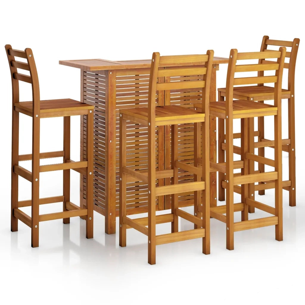 Set da Bar per Giardino 5 pz in Legno Massello di Acacia 3115999