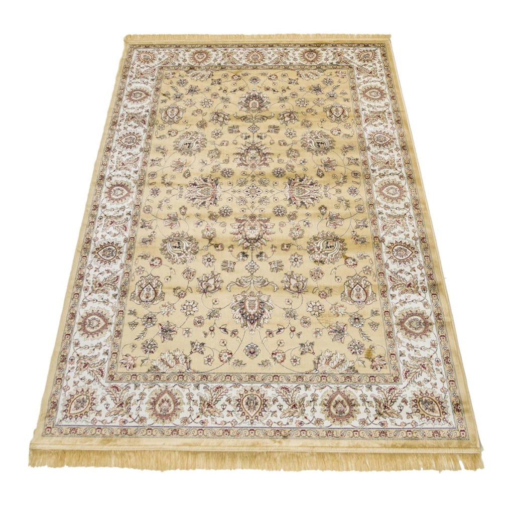 Tappeto RUBINE 492 Ziegler ORO cm.140x190 disegno classico persiano stile orientale tradizionale. Tappeto salotto, soggiorno, camera da letto, ingresso, corridoio.