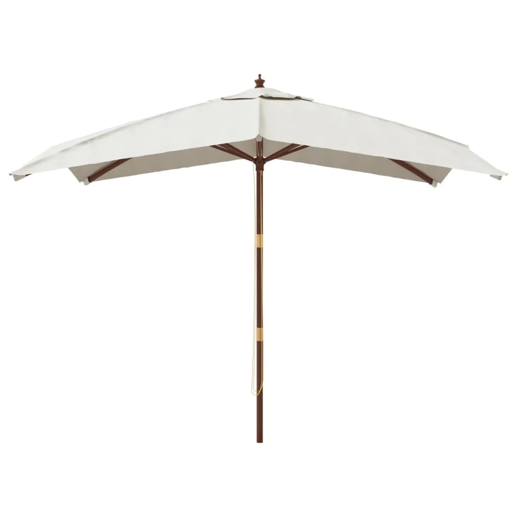 Ombrellone da giardino con palo in legno 300 x 300 x 273 cm colore sabbia 02_0008355