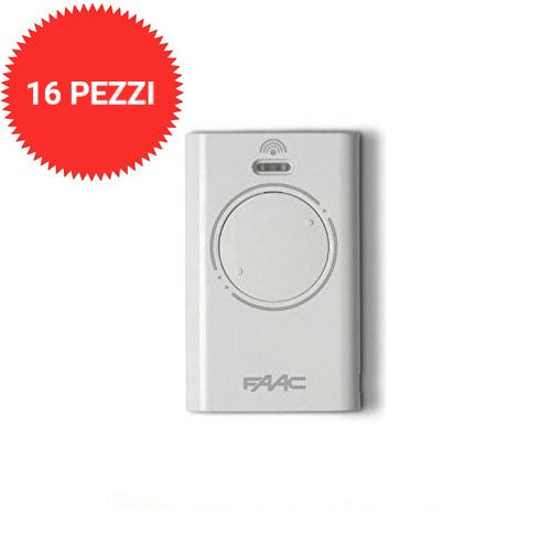 PACK 16 PEZZI TRASMITTENTE 433 MHZ LONG RANGE XT2 433 SLH LR BIANCA FAAC 787007