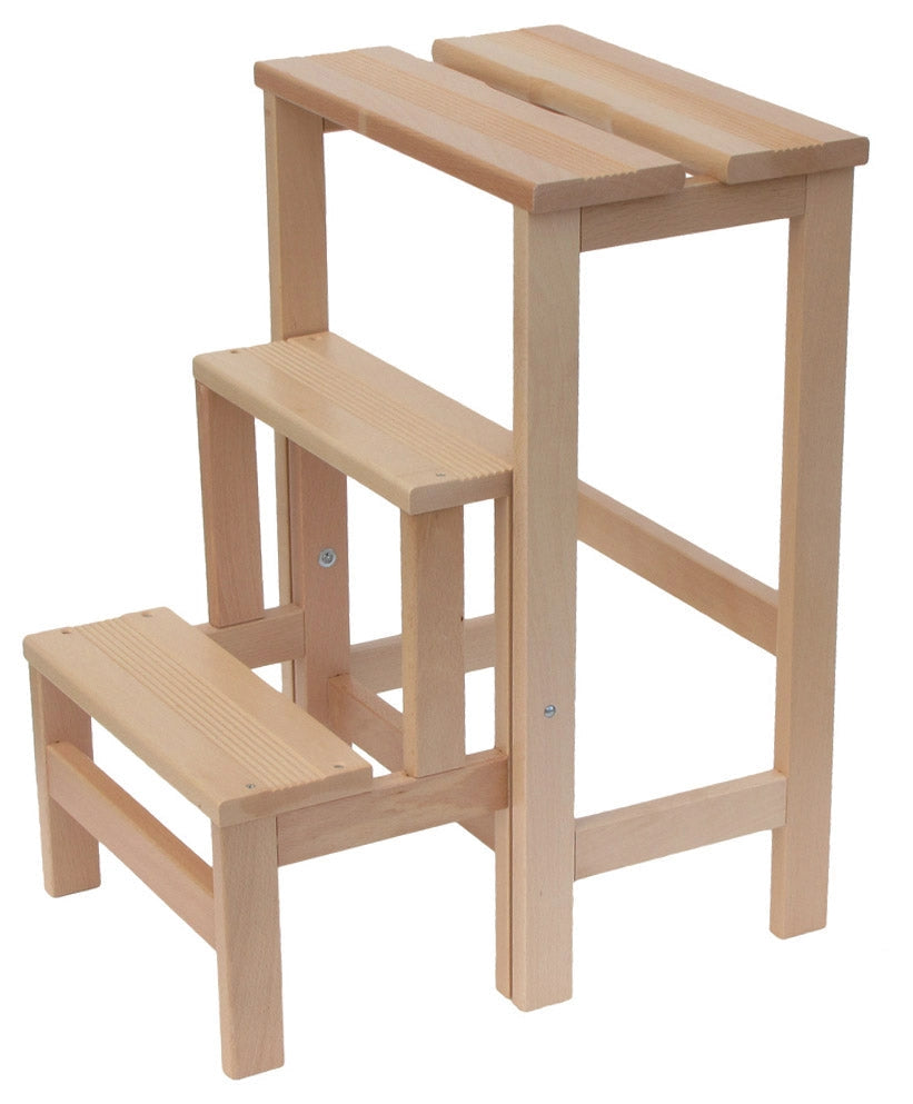 Sgabello Scaletta 60x40x46 cm in Legno Naturale