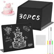30 pezzi di mini tavoli per disegno, piccolo buffet, tavolo con 5 matite, piccoli tavoli per descrivere, cartelle per tavolo per buffet, matrimonio, festa, biglietti di prezzo, caffè (30 pezzi L)