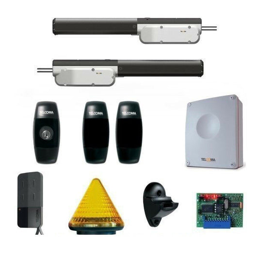 KIT 2 ASY 230 V ANTE FINO A 3MT TX/RX NOIRE CANCELLI BATTENTI TELCOMA KITASY3N