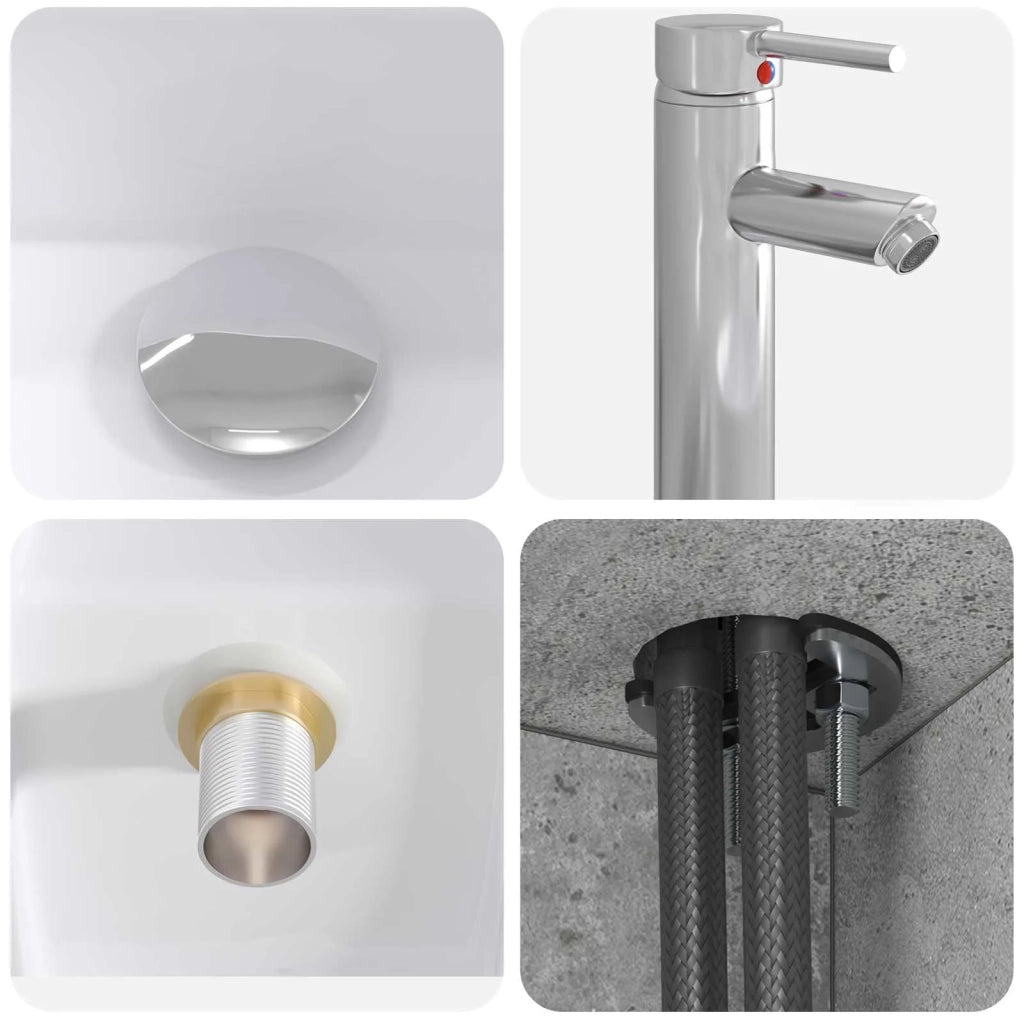 Set di mobili per il bagno 2 pz Grigio Cemento 3403979