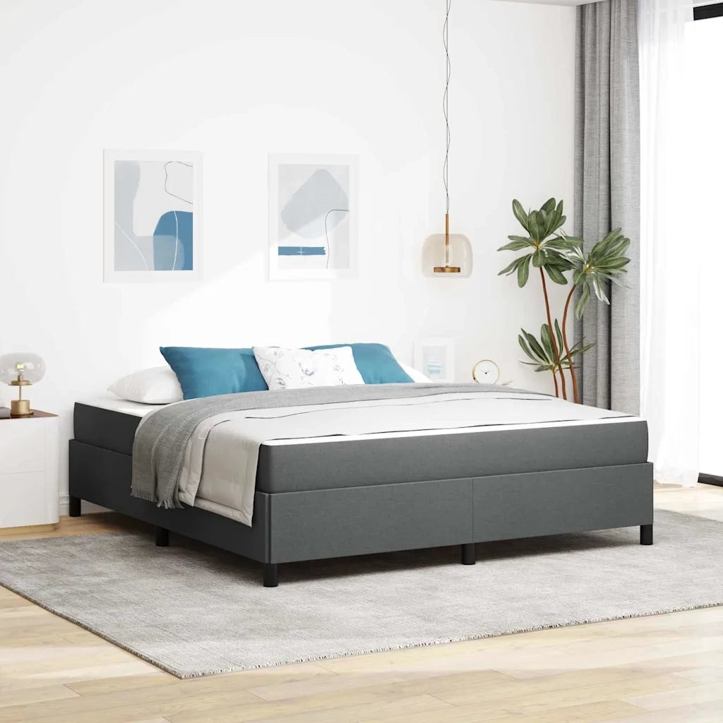 vidaXL Letto a molle Grigio scuro e Nero 180 x 200 cm