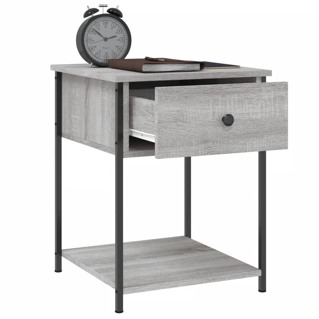 Set di 2 Comodini | Armadio da Notte | Mobiletto da notte Grigio Sonoma 44x45x58 cm in Legno Multistrato