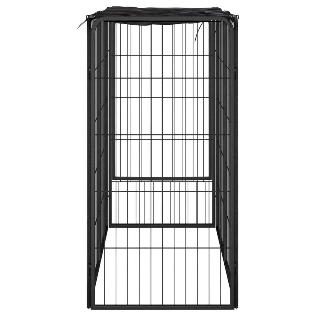 Recinto per cani 6 pannelli 50 x 100 cm acciaio verniciato a polvere nero 02_0043647