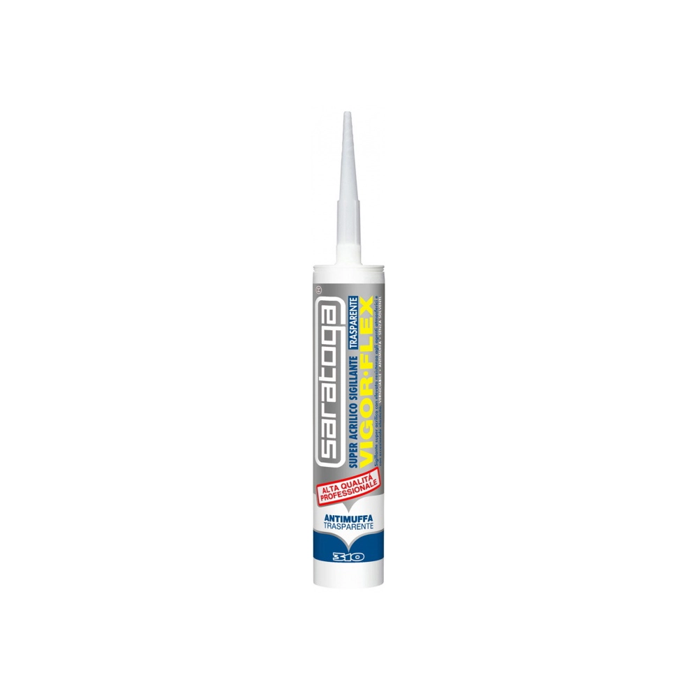 Saratoga vigor flex 310ml silicone super sigillante acrilico trasparente per interni ed esterni