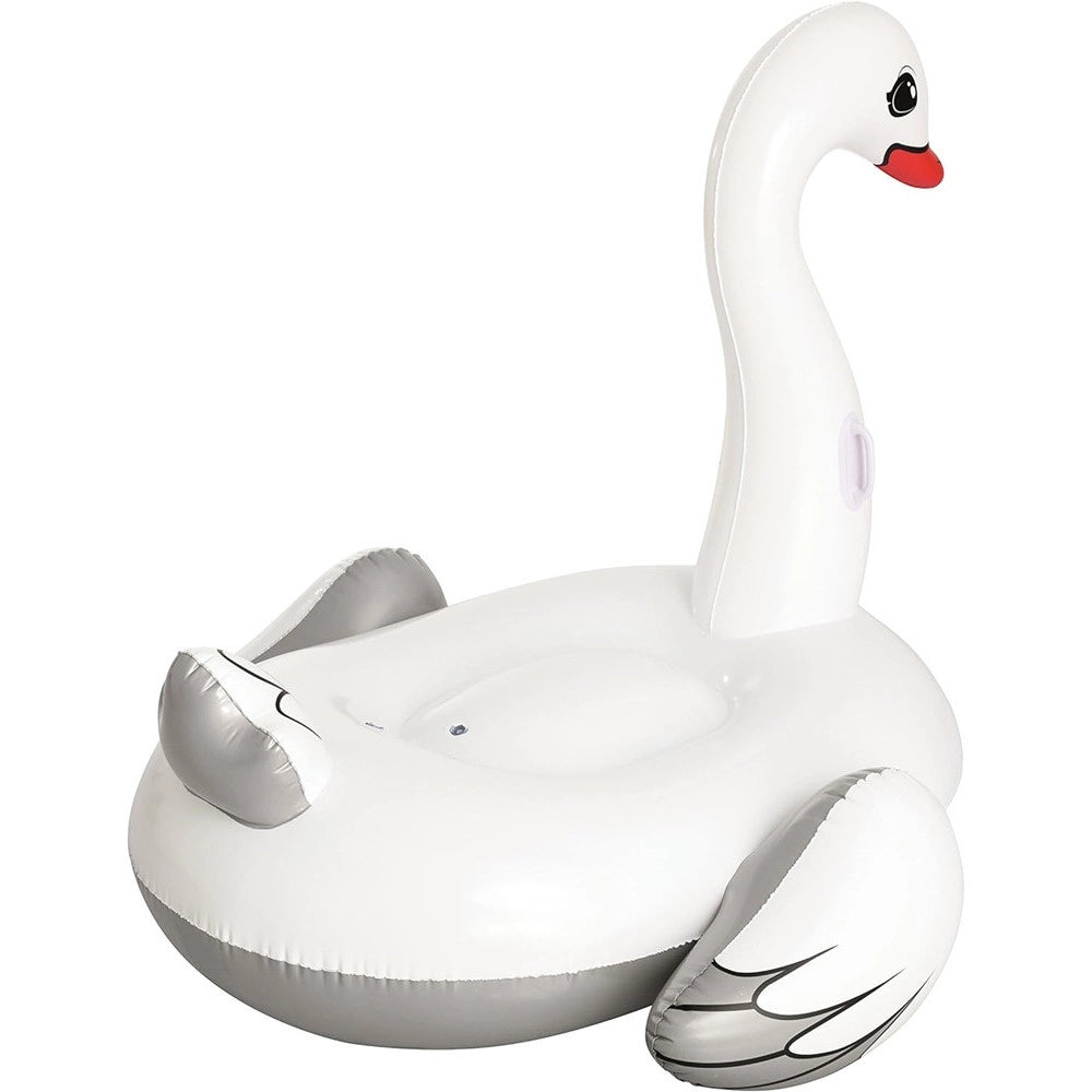 Trade Shop - Cigno Gonfiabile Cavalcabile Gigante 196x174cm Materassino Con Maniglie Piscina 016104 -