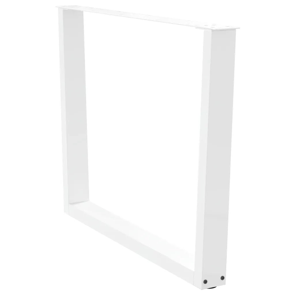 Gambe per tavolo da pranzo a forma di V 2 pz bianche 100x(72-73,3) cm in acciaio 4012657