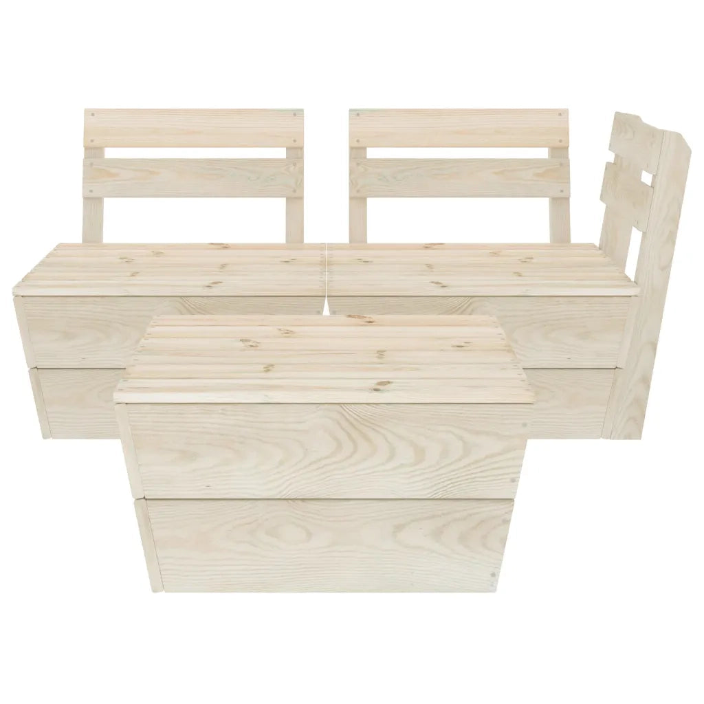 Set Divani da Giardino su Pallet 3 pz in Legno Abete Impregnato 3063711