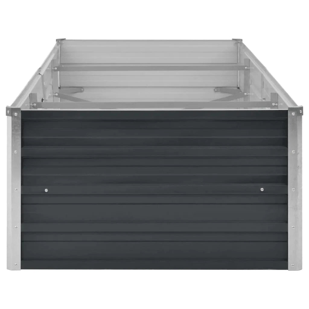 Letto Rialzato Giardino Antracite 240x80x45 cm Acciaio Zincato