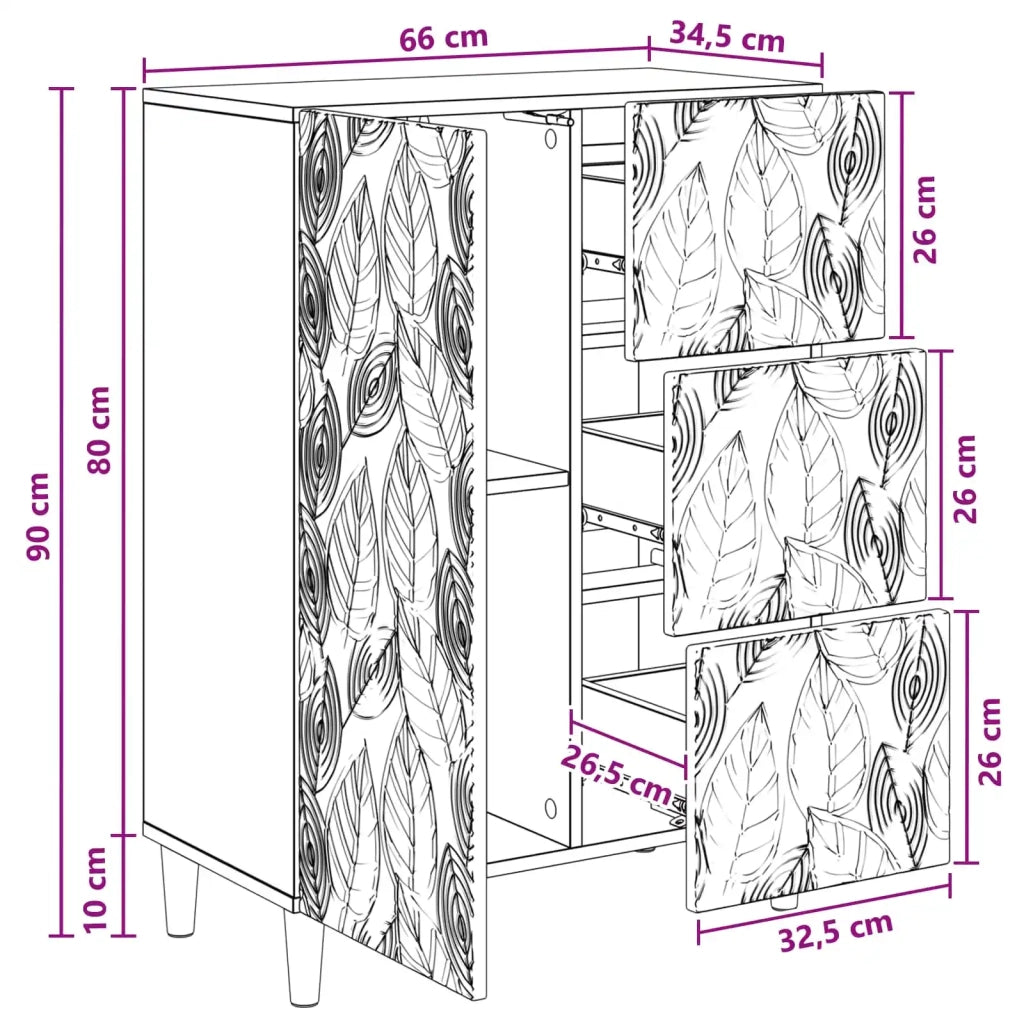 Credenza Bianco 66 x 34,5 x 90 cm Legno ingegnerizzato 895085