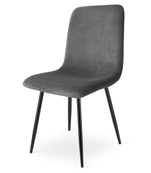 Sedia da soggiorno imbottita in velluto a coste VALORA RIFT - Grigio x 3