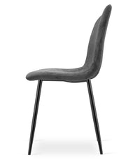 Sedia da soggiorno imbottita in velluto a coste VALORA RIFT - Grigio x 3