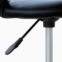 Sgabello da Lavoro Girevole Sgabello da Sala Salone Moderno Altezza Regolabile Ecopelle 50 × 54 × 66-78cm Nero
