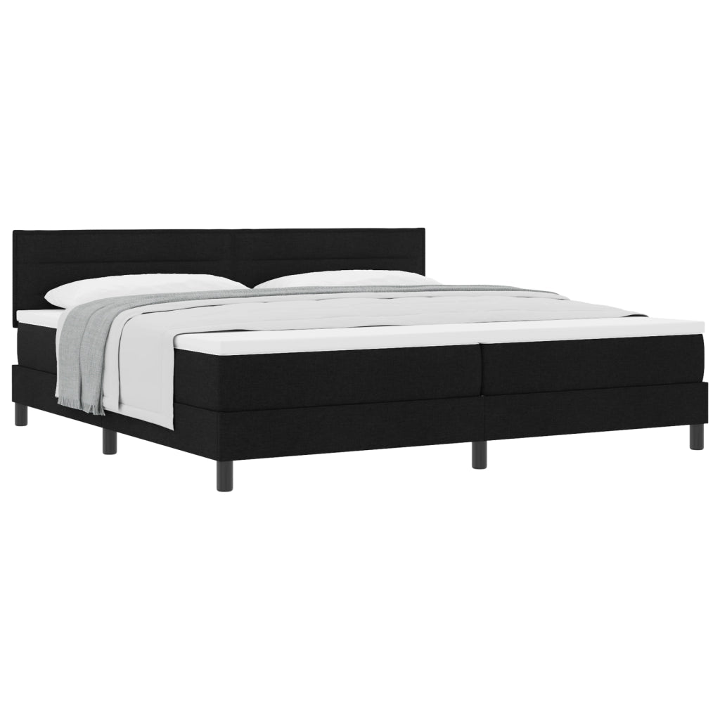 Letto Box Spring con Materasso Nero 200x200 cm Tessuto