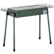 Barbecue a Carbone Portatile con 2 Griglie e 2 Cestini Laterali ¨C zephmum ¨C 94x39x70 cm