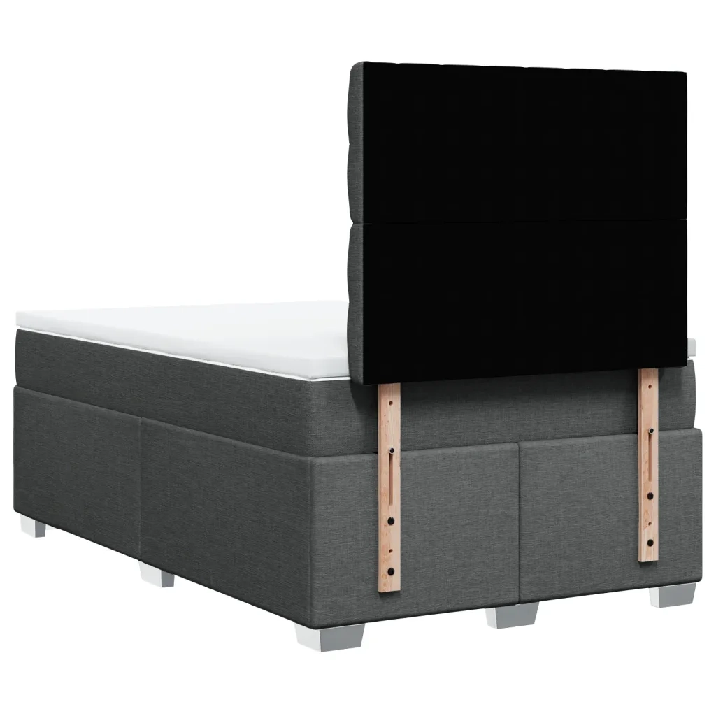 Giroletto a Molle con Materasso Grigio Scuro 120x200 cm Tessuto 3290463