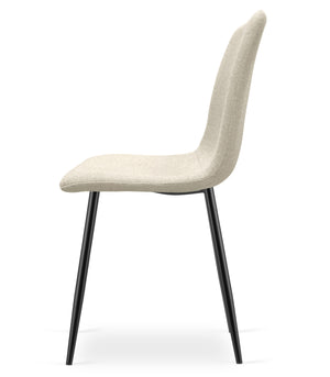 Sedia imbottita per soggiorno VALORA RIFT - Gambe beige/nere x 3