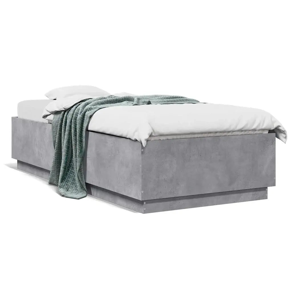 Giroletto-Struttura Letto Grigio Cemento 100x200 cm in Legno Multistrato 894605