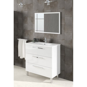 Mobile bagno athena/albert 3 cassetti bianco lucido 80x86