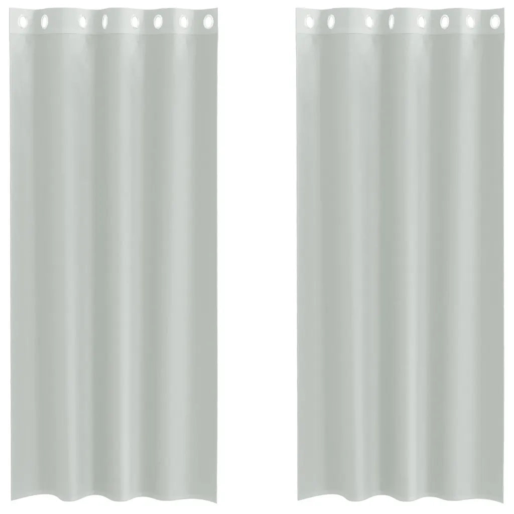 Tende in Voile con Occhielli 2 pz Grigio Chiaro 140x245 cm